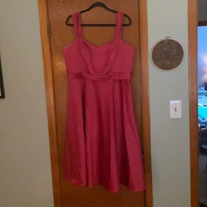 David’s Bridal Fuchsia Satin Dress, 18